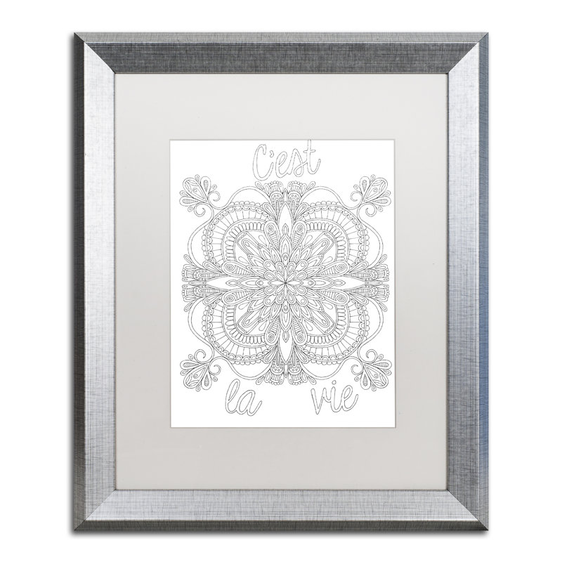 «Inspirational Quotes», impression sur toile encadrée, H 20 po x l 16 po x P 0,5 po, Blanc, Cadre noir