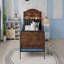 Lit plateforme en métal pleine grandeur avec lumière, pour chambre d'enfant Lit en métal avec design rembourré et avec fonction de rangement avec tête de lit-1562203346-1562203347