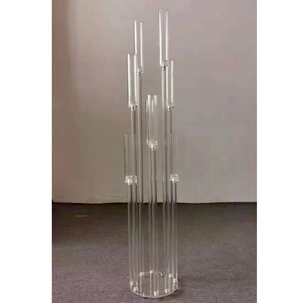 Millport 8 Arms Acrylic Candelabras Wedding Centerpiece, 47 inches Tall (Set of 5) Le Prise™