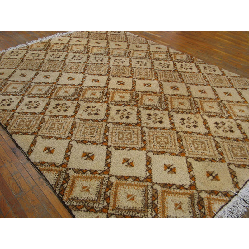 Tapis ivoire berbère tribal marocain rétro ivoire