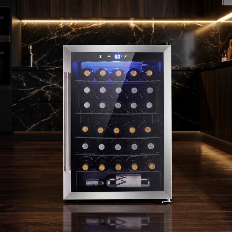 4.4 Cu.ft Mini Fridge Beverage Cooler, 37 Bottle/145 Can Capacity, Touch Button, 32°F-61°F, Low Noise <38dB, LED Light, Removable Shelves