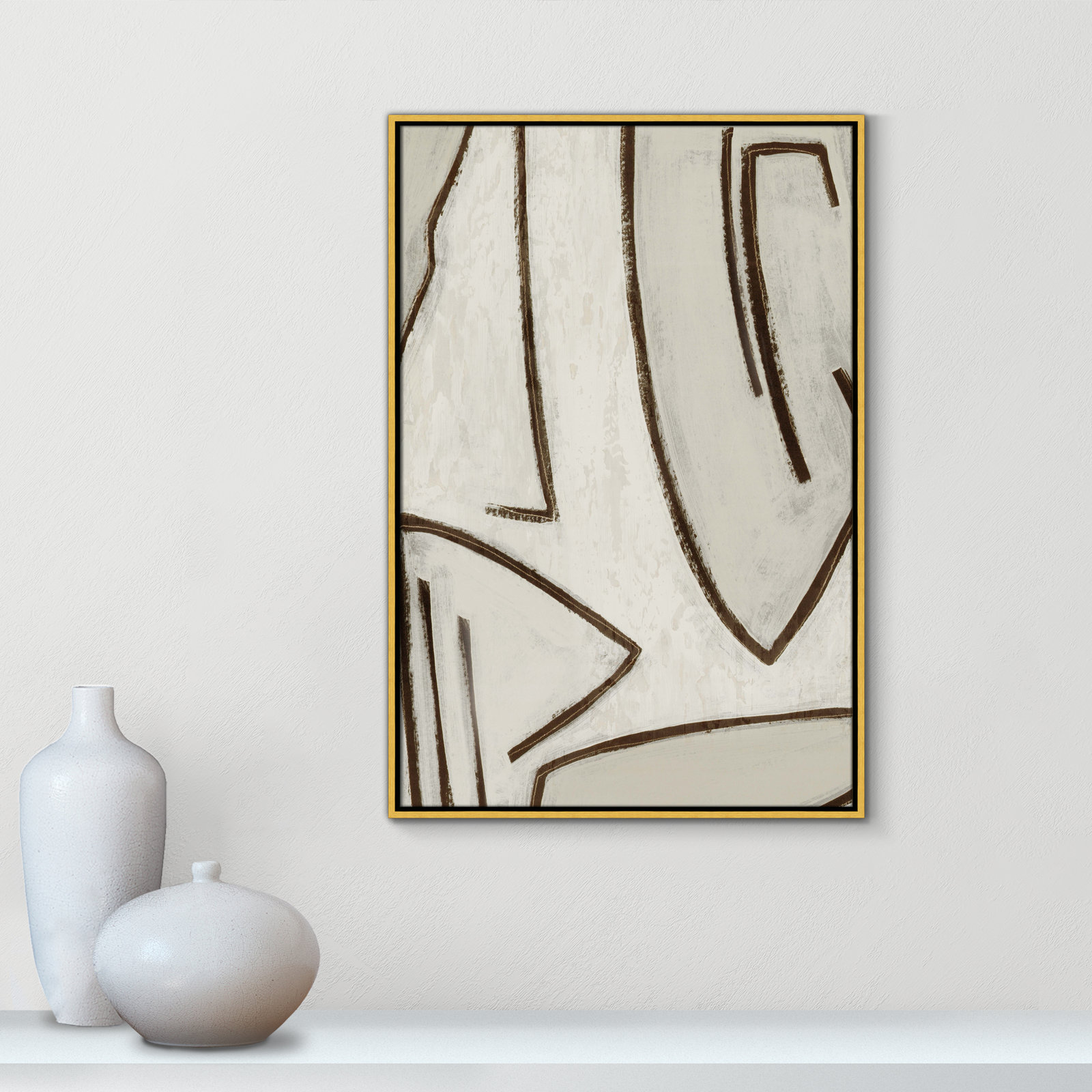 Line Work II, 25.5" W x 37.5" H, Gold