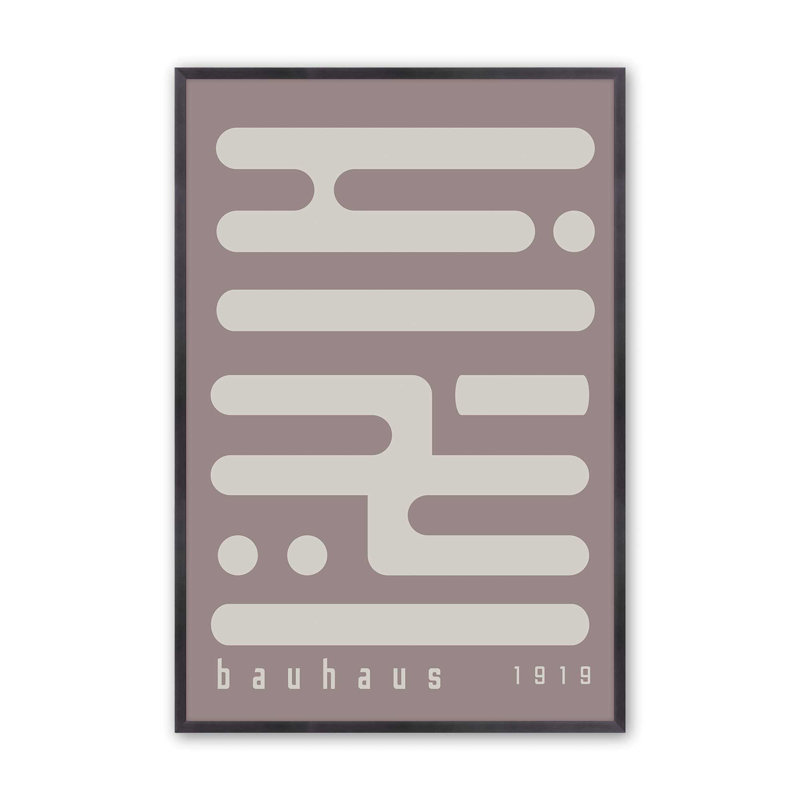Warm Taupe Bauhaus Minimalist Circuitry II, reproduction encadrée, Reproduction encadrée sans passe-partout, Zinc patiné