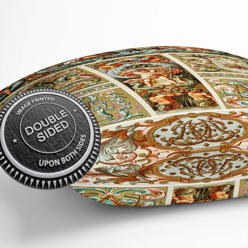 17th Century Pattern Square Throw Cushion, 40 x 40 cm