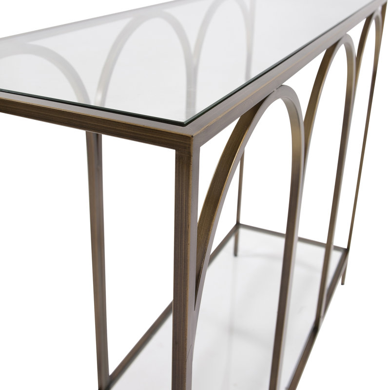 Serse 42'' Glass Top Console Table