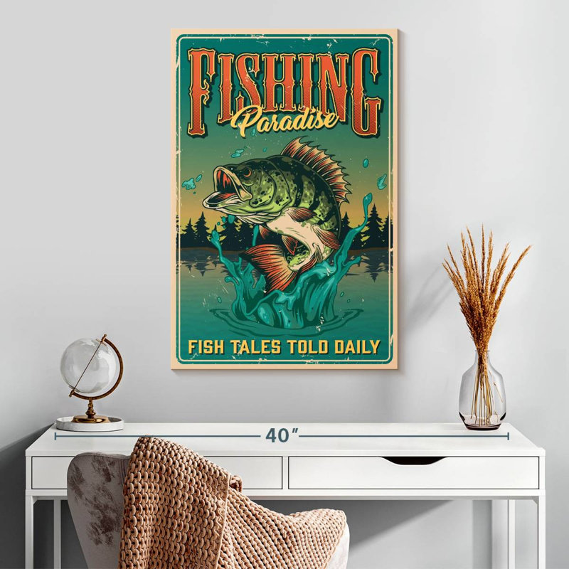 Senne, paradis de la pêche, affiche, H 30 po x l 20 po