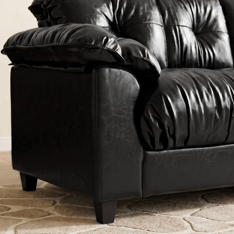 Canapé d'angle surdimensionné en cuir de 315 cm (124,2 po) Cloud pour salon, canapé modulaire moderne en forme de U avec pouf, brun