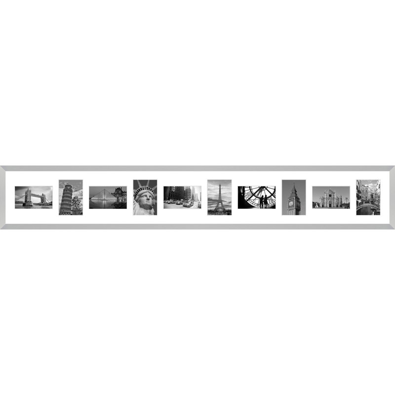 Lanyard Wood Picture Frame with Mat, Silver