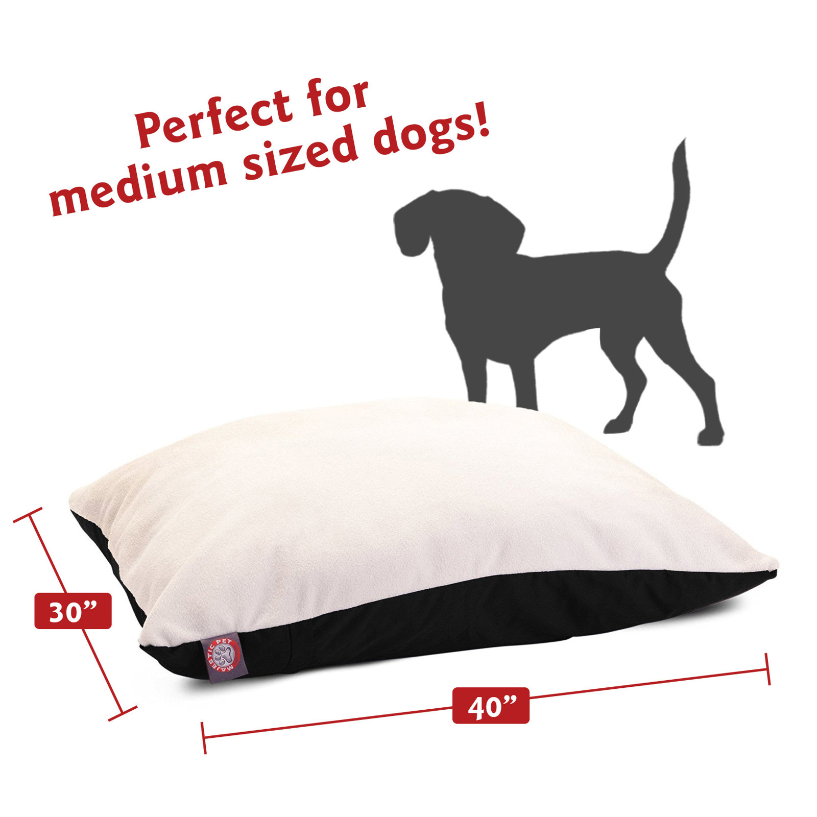 Rory Classic Pet Bed, Black, Medium