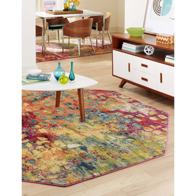 Corlenzo Washable Abstract Indoor Rug