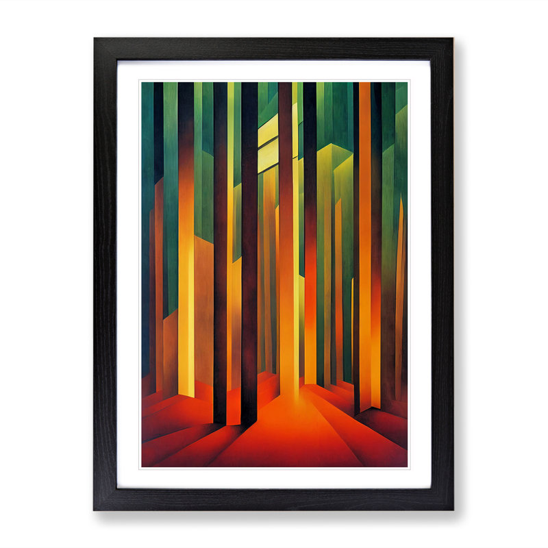 Modern Forest No.5 Abstract - Framed Print, Black, 64cm H x 46cm W x 2cm D