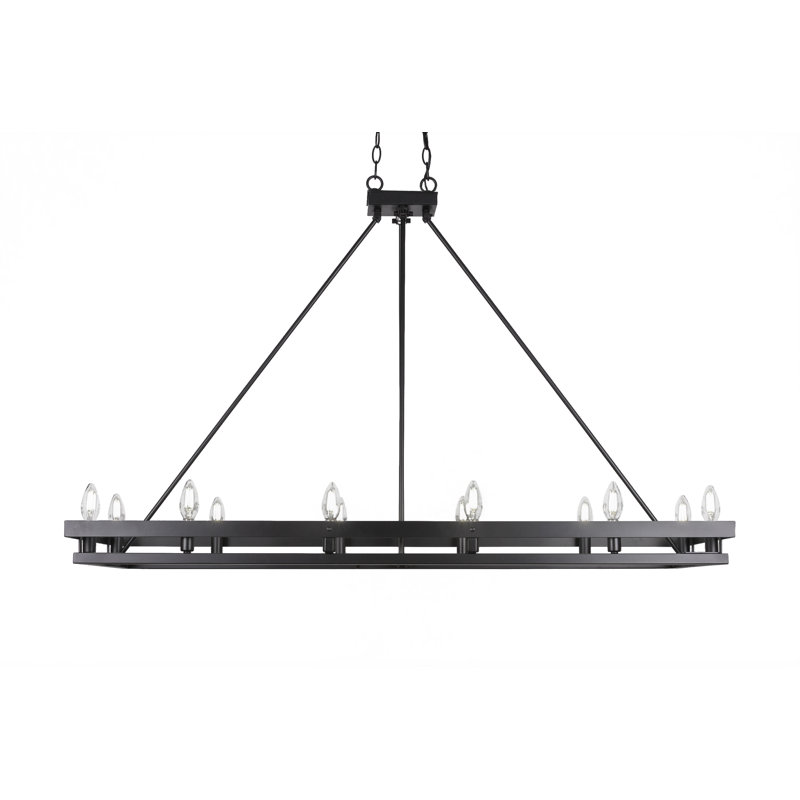 Luminaire pour îlot 12 lumières Belmont, Noir mat