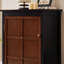 Armoire de plancher de style moderne Mid-Century de 34,2 pouces, rangement rétro avec tablette et portes réglables, console décorative polyvalente pour la maison