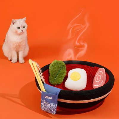 Griffoir pour chat en forme de bol de ramen