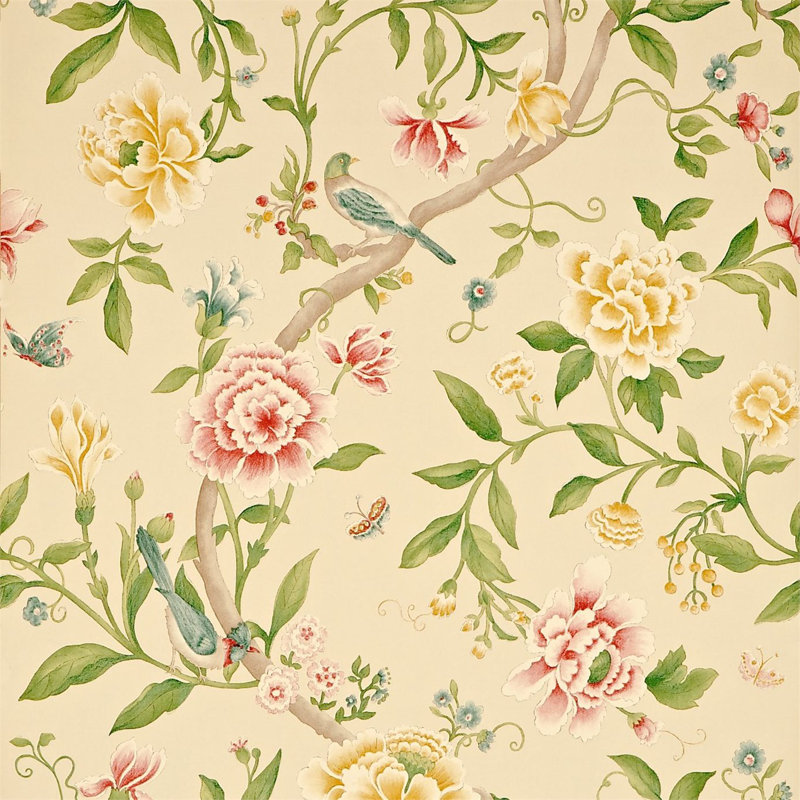 Porcelain Garden Wallpaper, Redbeige