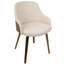 Ensemble de salle à manger Folia-Bacci style Mid-Century moderne en bois de noyer et tissu crème par Lumisource - 5 pièces