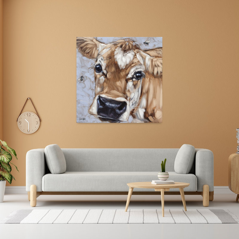 Portrait d'une vache d'abeille abstraite, H 48 po x l 48 po