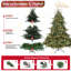 Arbre de Noël 8 pi avec 900 lumières UL - branches mixtes PE / PVC, 2673 pointes, base large pour les espaces spacieux, structure à charnières, support en métal stable-429840836