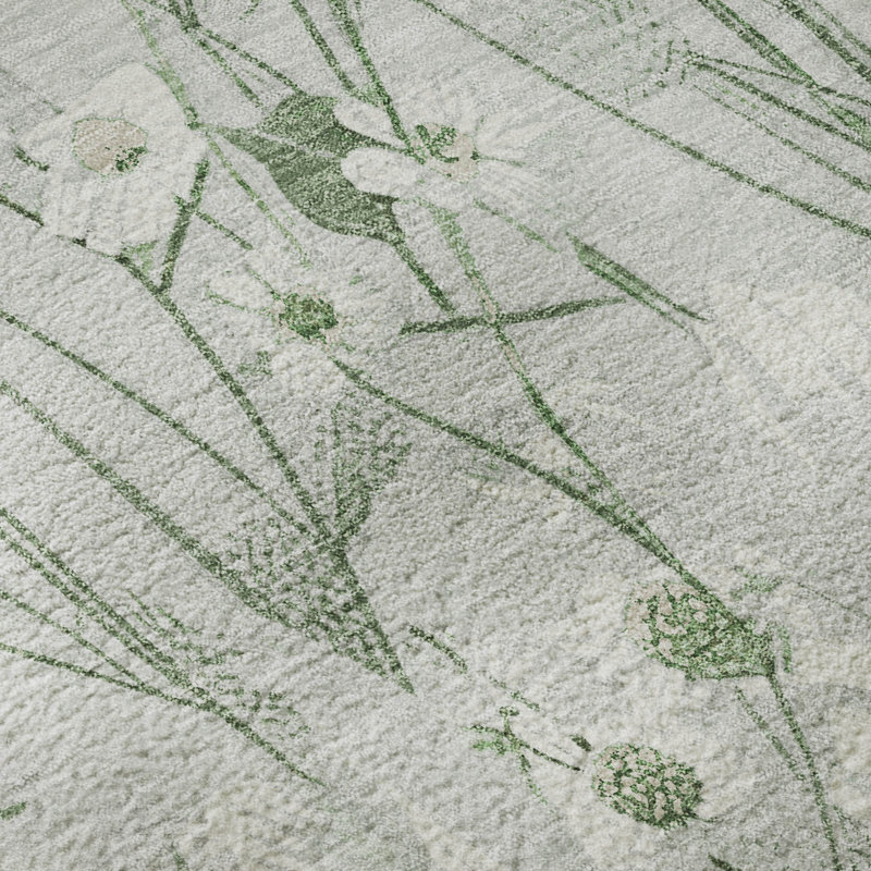Premium Machine Washable Elize AMF1500 Floral Rug, Rectangle 10' x 14'
