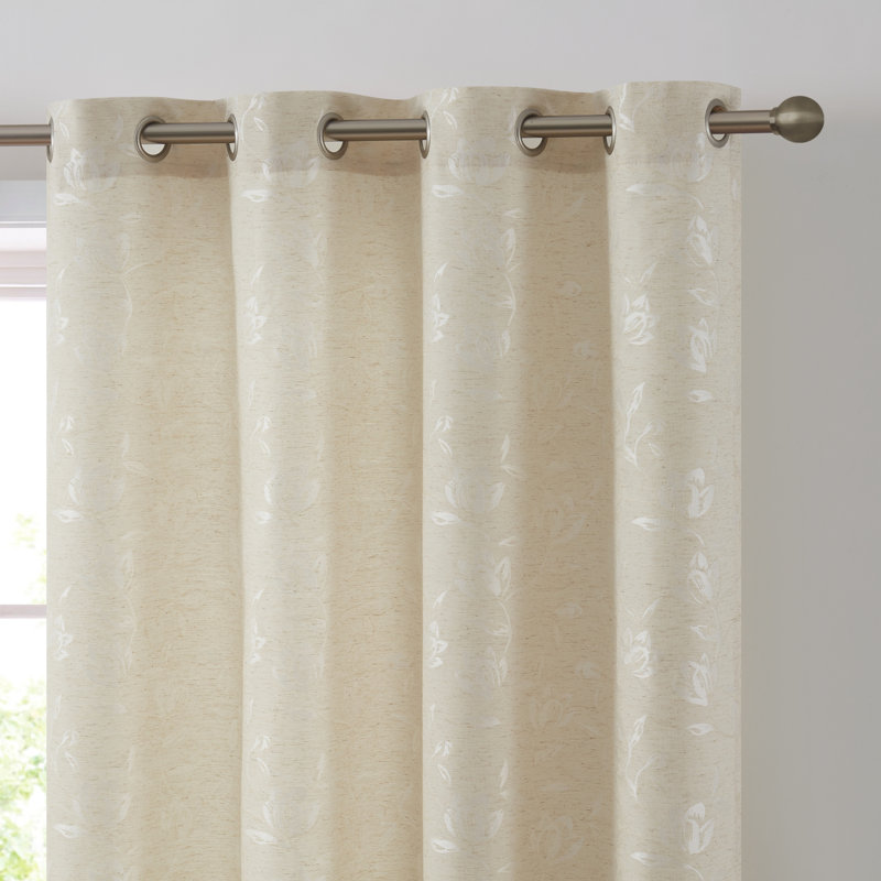 Cotton Blend Semi Sheer Curtain Pair, 54" W x 96" L, White
