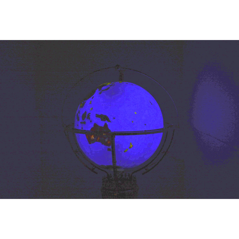 Geyer Illuminated Sky Blue - World Globe Rotated by a Motor - Size: 19"L x 19"W x 42"H, Blue