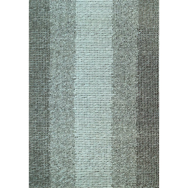 Alleson tissé à la main rayé turquoise / noir, Rectangle 8 pi x 10 pi