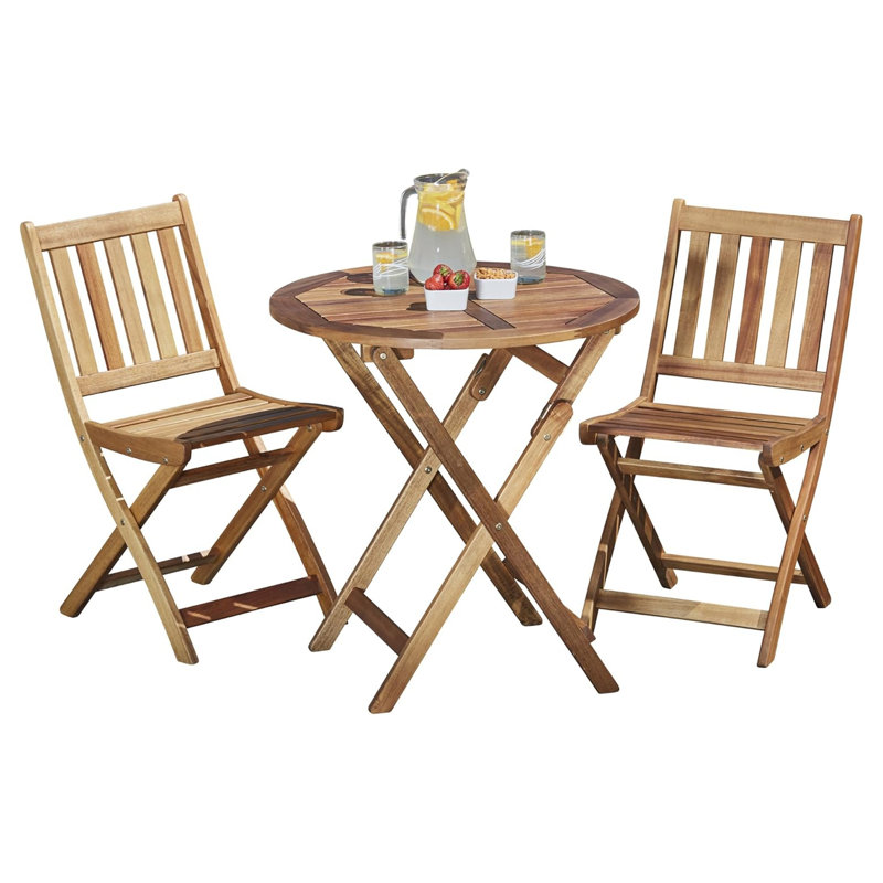 Round 3 - Piece 2 - Person 70Cm L Outdoor Table Set