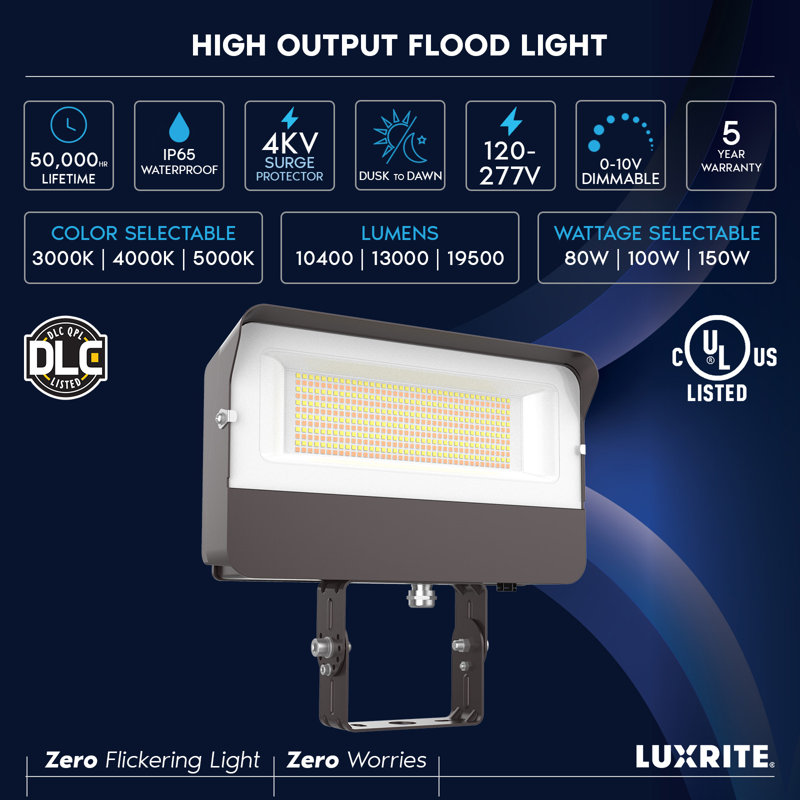 Projecteur d'extérieur à DEL crépuscule à l'aube de 150 watts