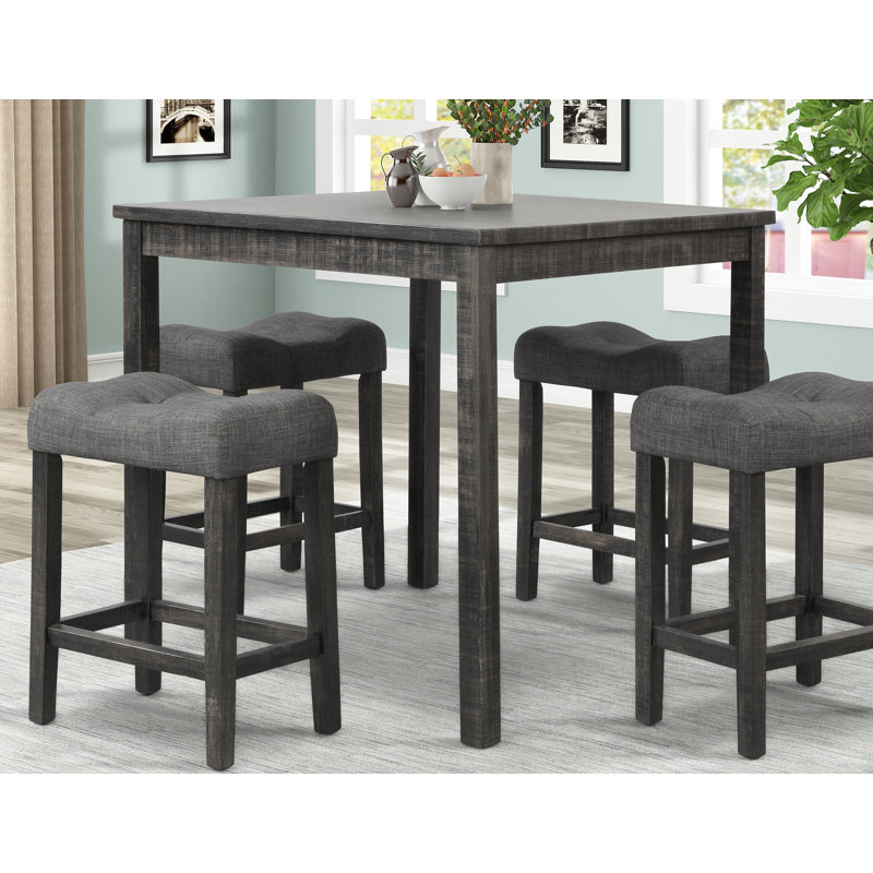 Dereham 36 x 36 Square Counter Height Table , Black Charcoal