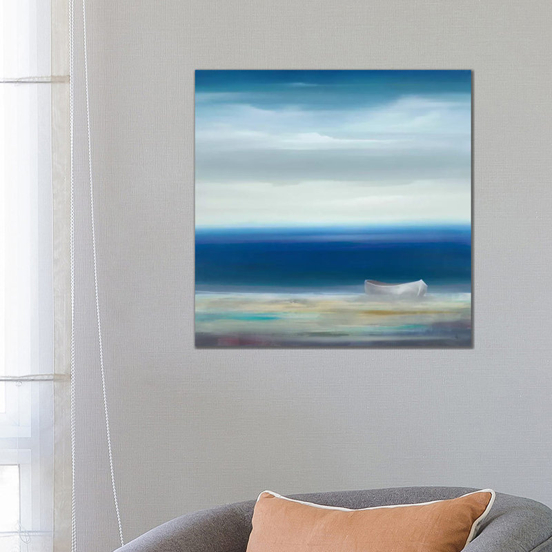 Boat On Shore by KC Haxton - Wrapped Canvas Painting, 66.04 cm H x 66.04 cm W x 3.175 cm D