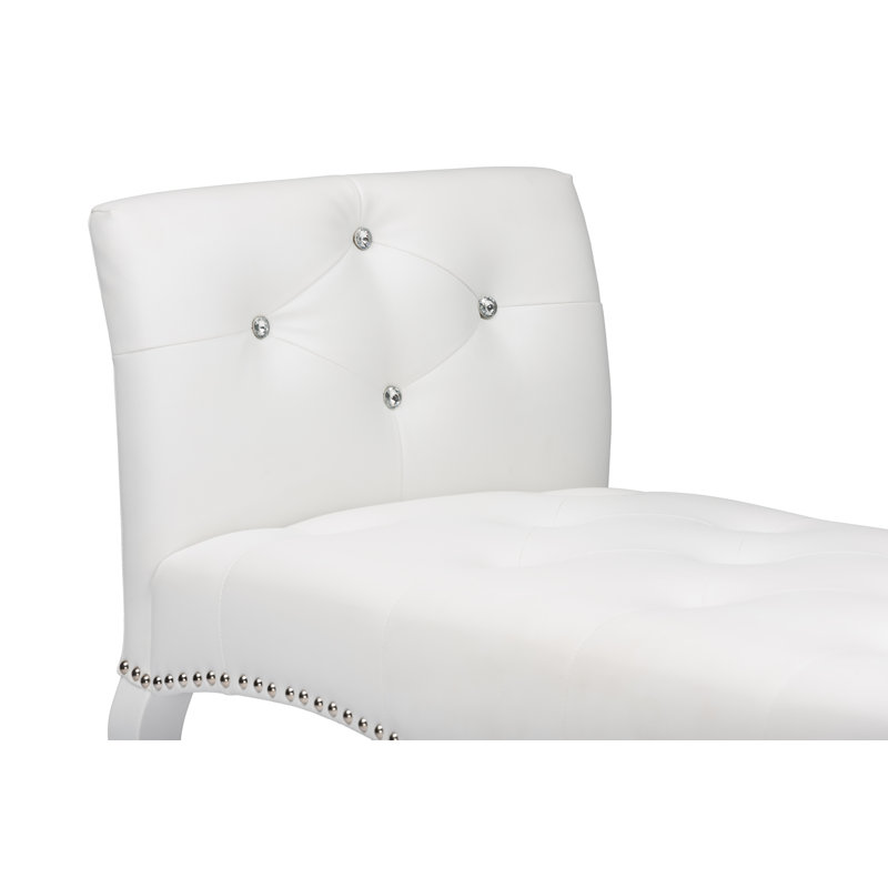 Faux Leather Upholstered Bench, White