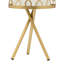 Ensemble de 2 lampes de table à trépied en métal peint en or de 17,5 po de hauteur avec abat-jour en métal doré et tissu blanc