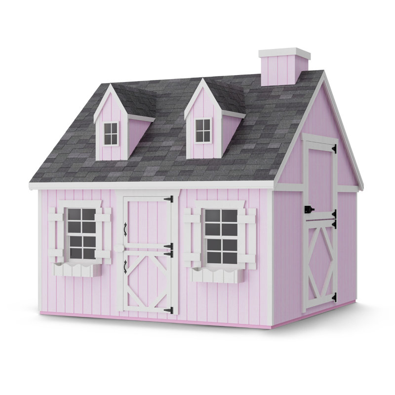 Cape Cod Outdoor Wood Playhouse, 8' x 8', No, No