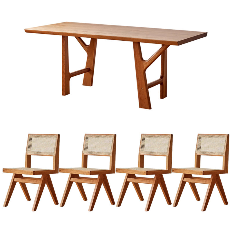 Creative Branch Shaped Cherry Wood Dining Table, 29.52"H x 78.74"L x 35.43"W