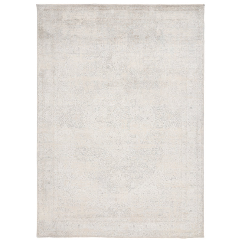 Tapis gris / beige en laine noué Centennial Performance, Rectangle 8 pi x 10 pi