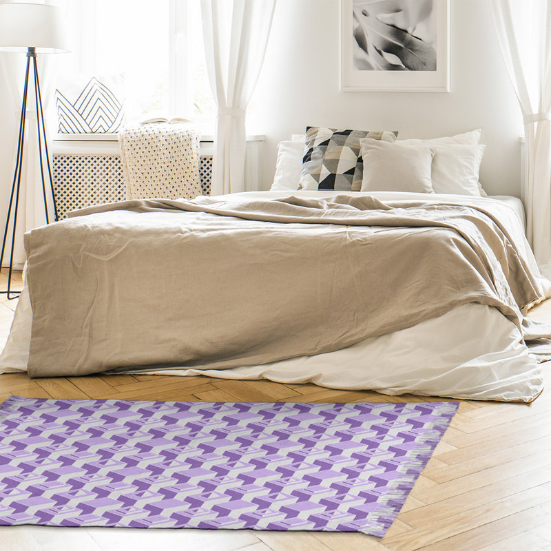 Tapis mauve à motif de gratte-ciel, Non