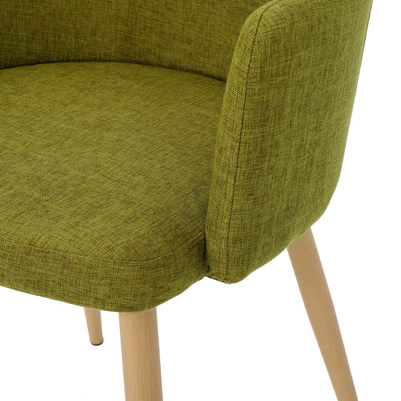 Dining Chair, Natural Walnut, Green