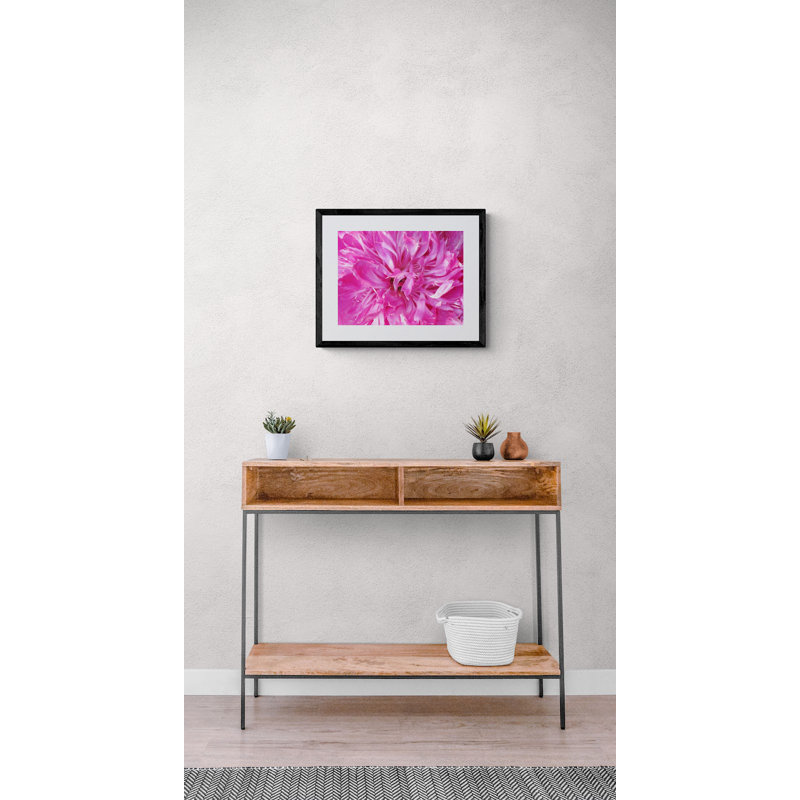 Second Peony Print by Drew Gaffney, Black Framed Paper, 17.25" H x 21.25" W