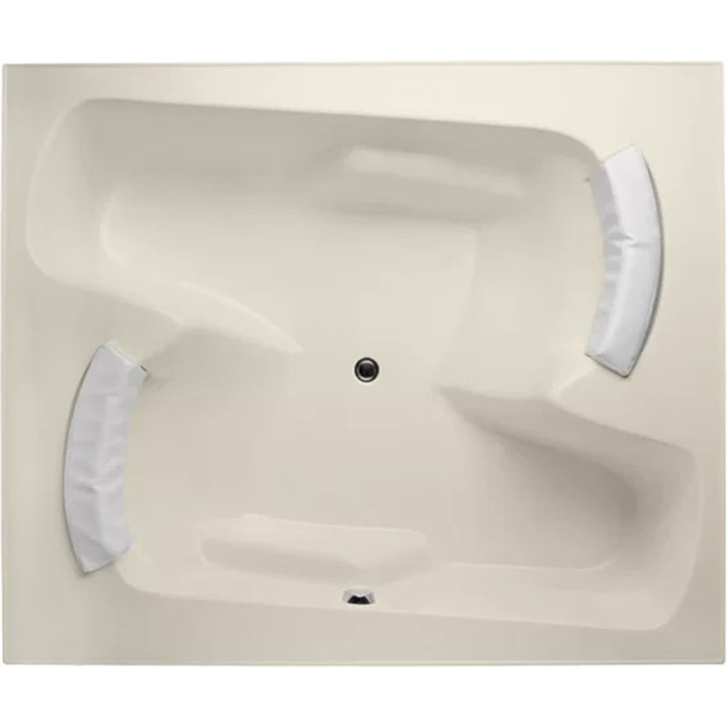 Penthouse 72'' L Soaking Bathtub, Biscuit, Polished Brass