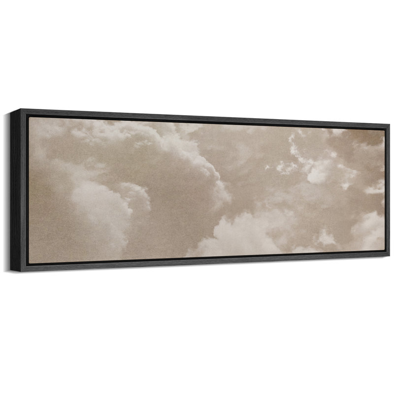 «Mute Clouds Abstract Tranquil Neutral Antique Retro Decor Extra Large», reproduction d'art, H 20 po x l 60 po
