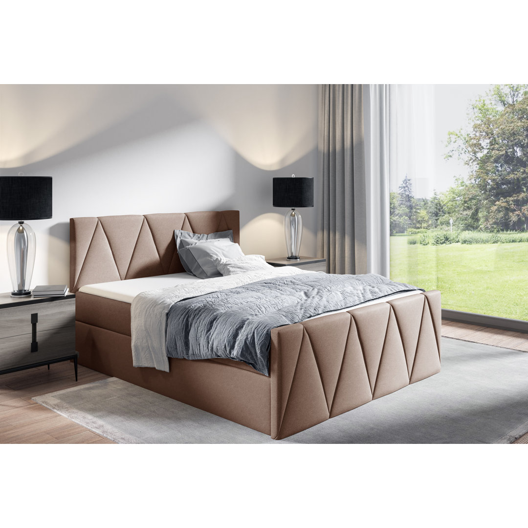 Boxspringbett Meki mit Topper und Bettkasten