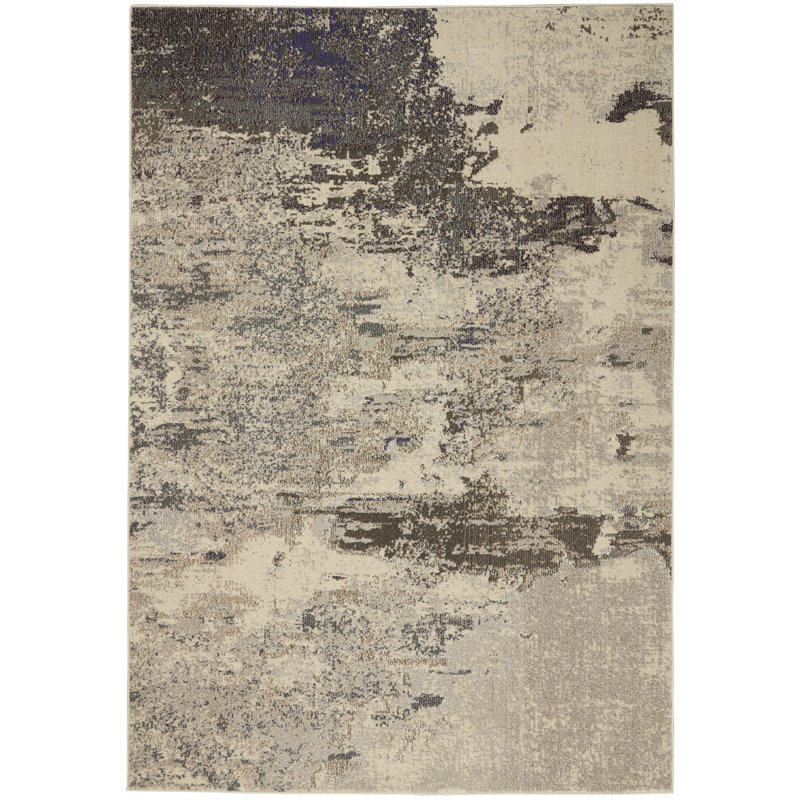 Tapis ivoire moderne Enoch, Rectangle 3 pi 11 po x 5 pi 11 po