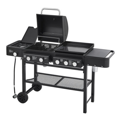 Premium 5-Burner Propane Gas Grill with Griddle - 56,000 BTU All-in-One Outdoor BBQ with 745 Sq Inch Cooking Space & Heavy-Duty Stand for Backyard & Patio