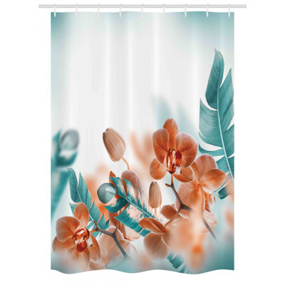 Floral Shower Curtain with Hooks Included