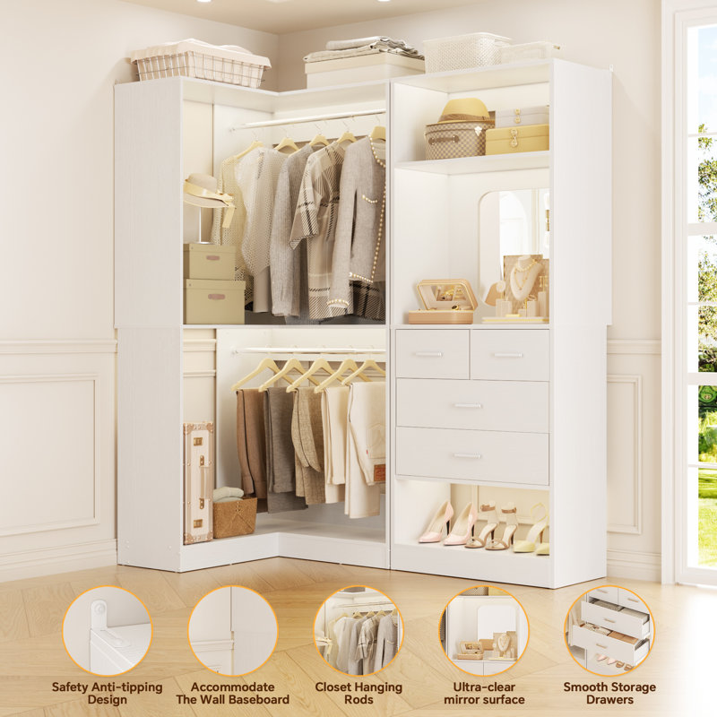 Freestanding Closet Organizer System, White