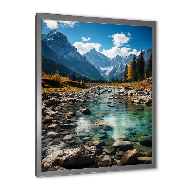 Mountain River USA Grand Teton National Park, reproduction d'art sur toile, H 40 po x l 30 po x P 1,5 po