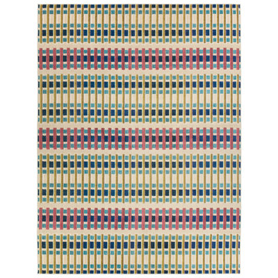 Lindsey Geometric White Area Rug
