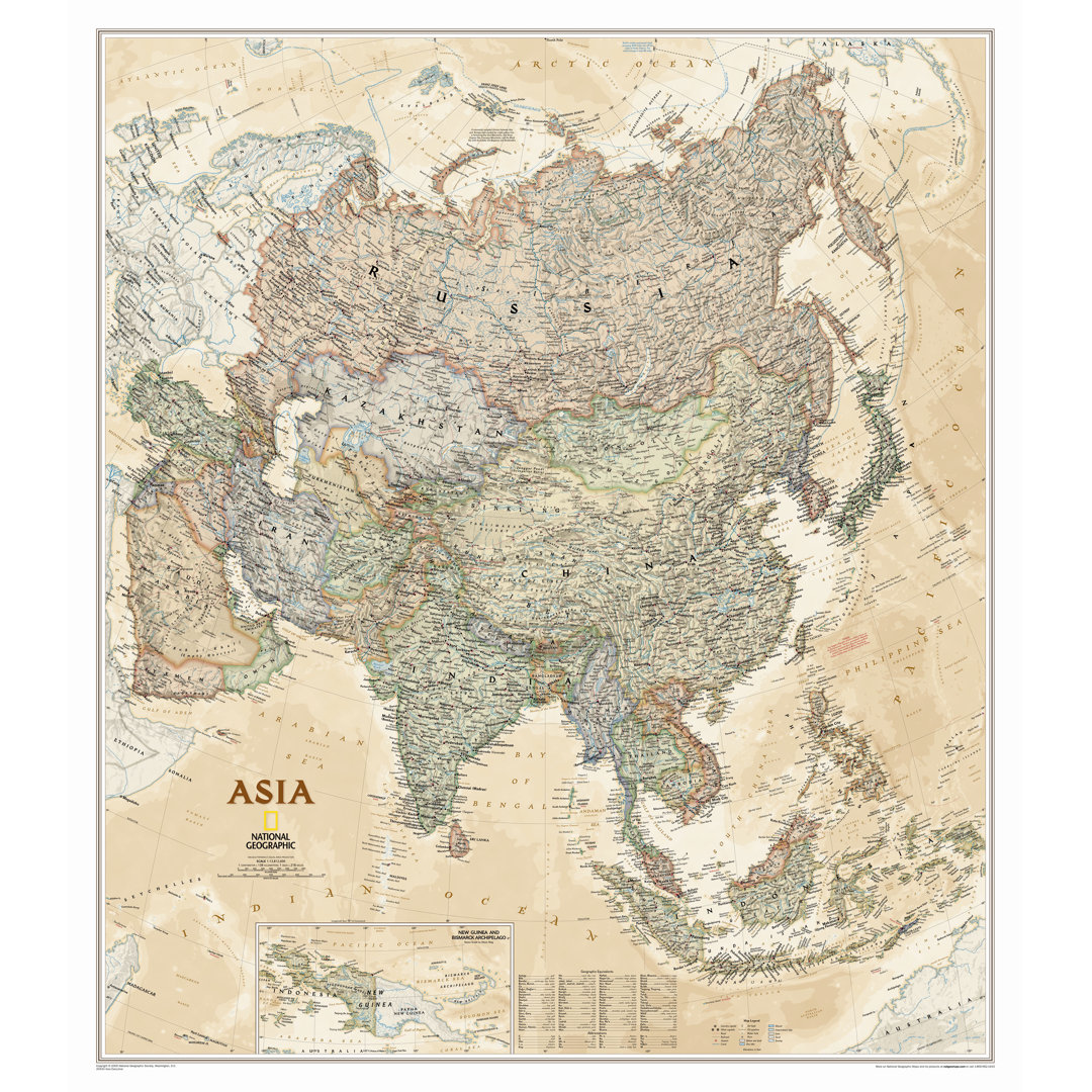 Asia Executive Wall Map National Geographic Maps