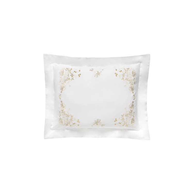 Ibla Embroidery By DEA Sateen Sham, Standard Sham, Ivory