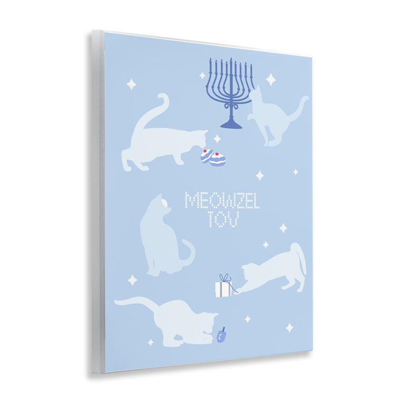 Plaque murale Meowzel Tov Seasonal Cats, design par Lil 'Rue